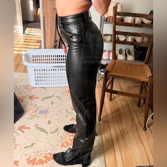 Abercrombie Faux Leather Split Leg Pants - Picture 2 of 5